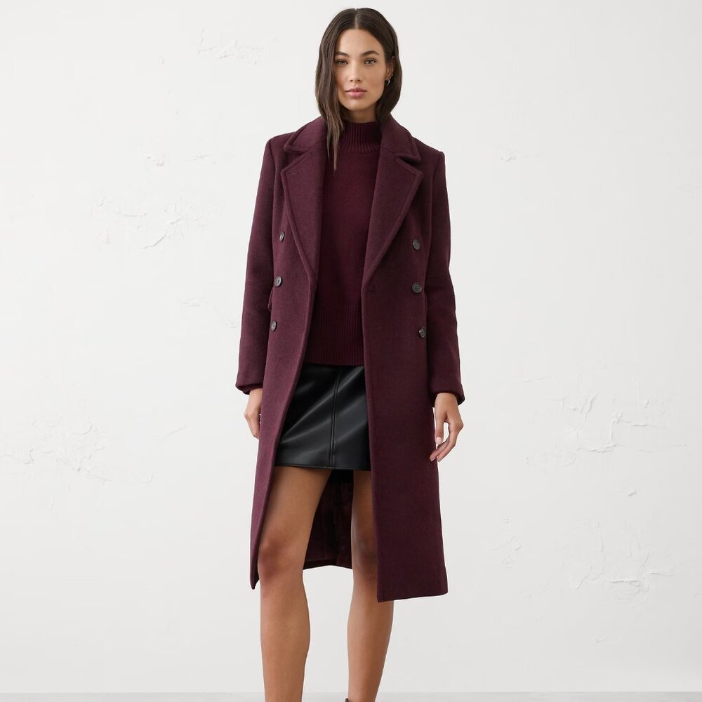 NWT Banana Republic Timeless Topcoat in Vino Rosso